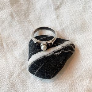 Three Pearl Silver Ring